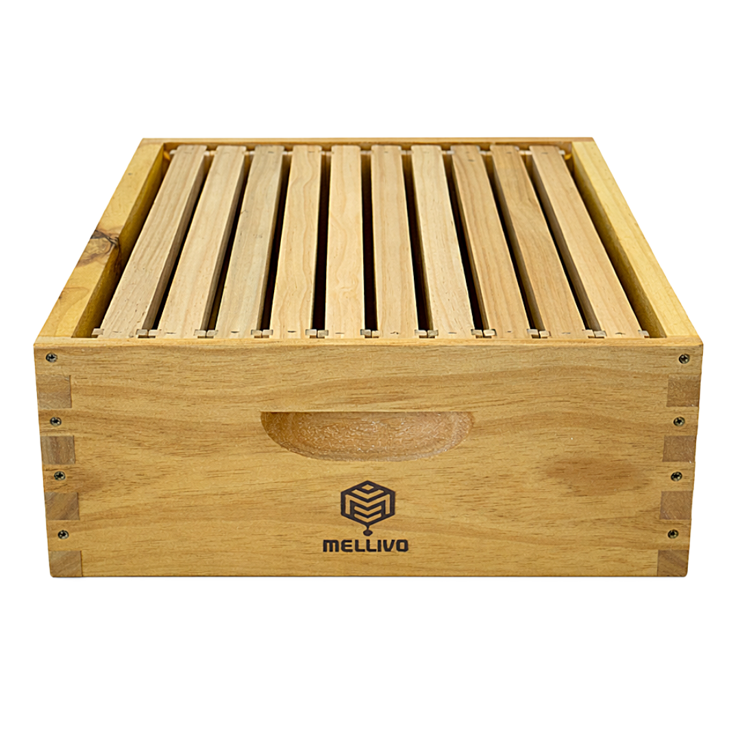 Mellivo Medium Honey Super with Frames - 10-Frame Langstroth Box