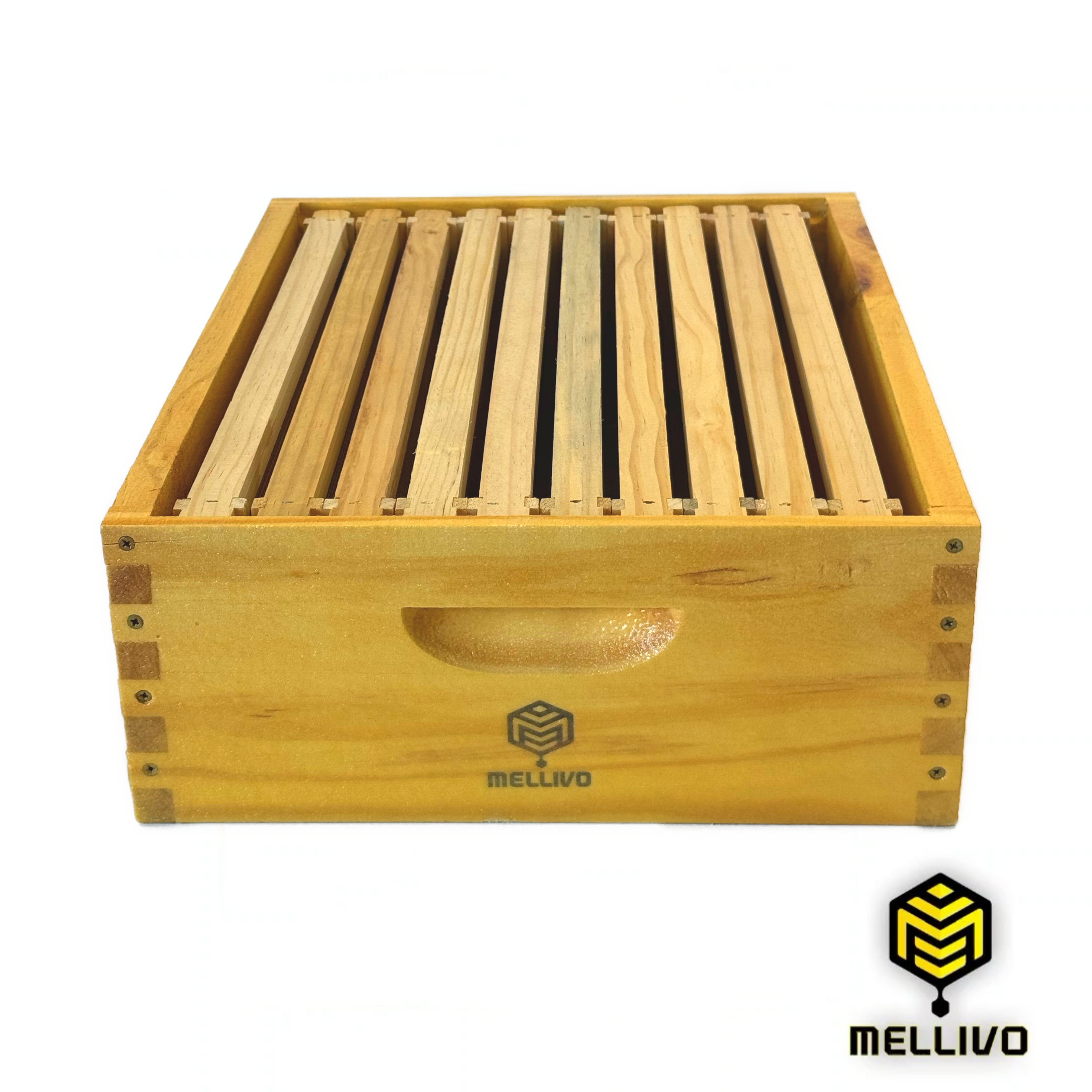 Mellivo Medium Honey Super with Frames - 10-Frame Langstroth Box
