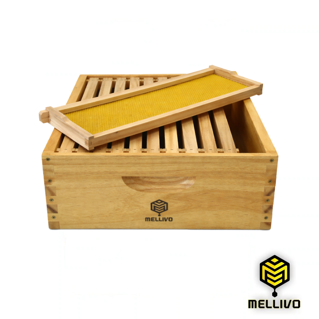 Mellivo Medium Honey Super with Frames - 10-Frame Langstroth Box