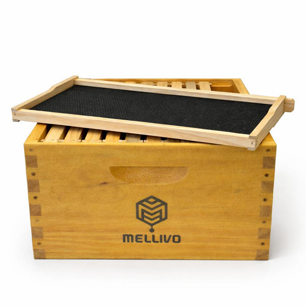 Mellivo Deep Brood Box Hive Body with Frames - 10-Frame Langstroth Box